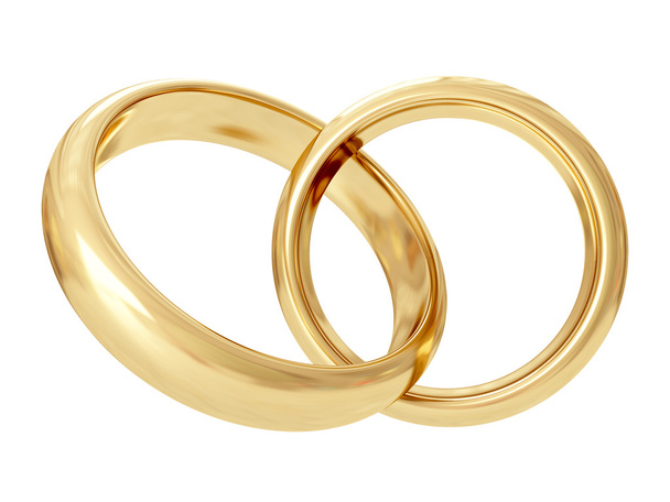 Wedding rings. 3D rendering - Photo, Image