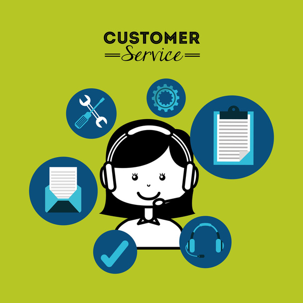 Flat Icons des Kundendienstes - Vektor, Bild