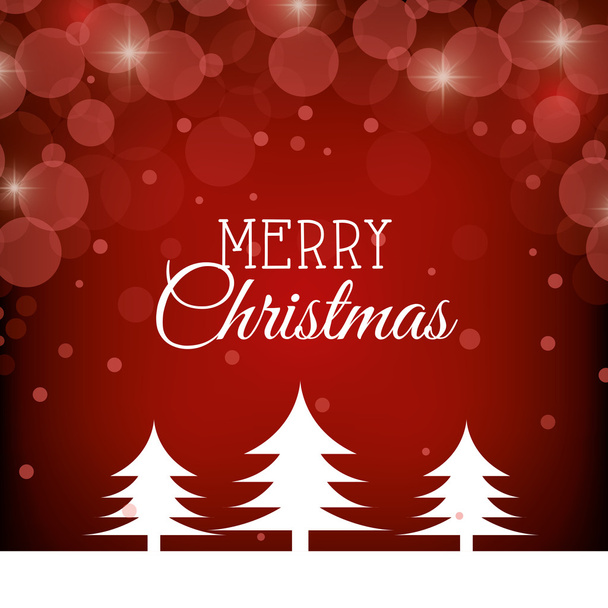 Veselé Vánoce Vánoční borovice grafické karty - Vektor, obrázek