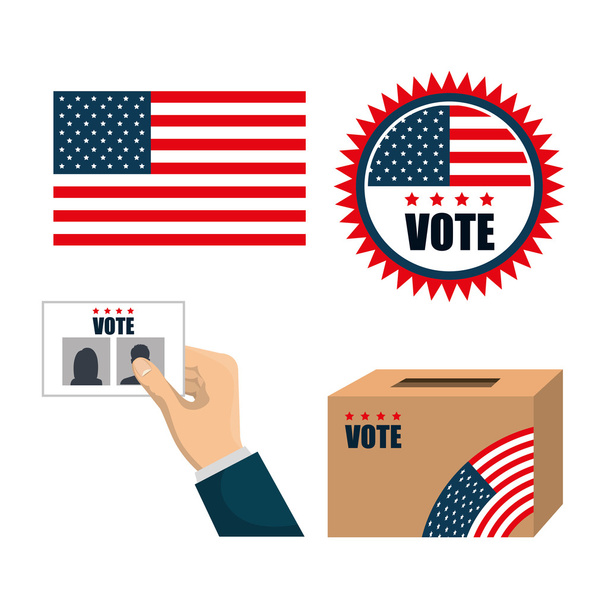set concept election presidential isolated - Vector, Image