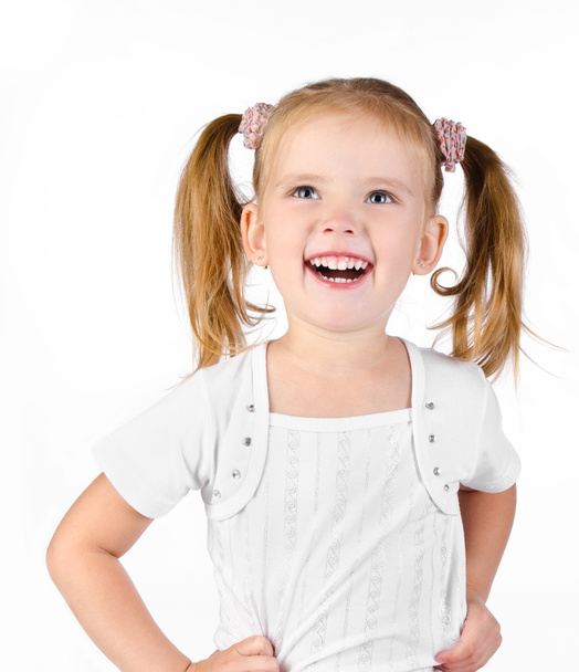 Portrait of cute laughing little girl - Fotó, kép