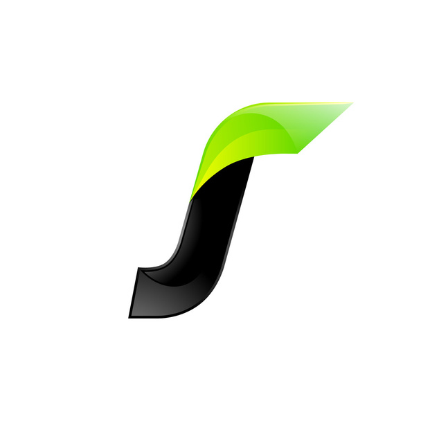 J letter black and green logo design Fast speed design template elements for application - Διάνυσμα, εικόνα