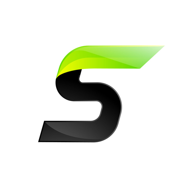 S letter black and green logo design Fast speed design template elements for application - Wektor, obraz