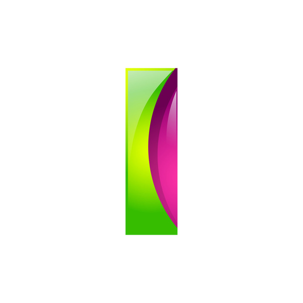 I letter green and pink logo design template elements an icon for application company - Вектор,изображение