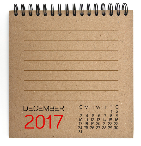 Ημερολόγιο του 2017 σε καφέ χαρτί με υφή - Φωτογραφία, εικόνα