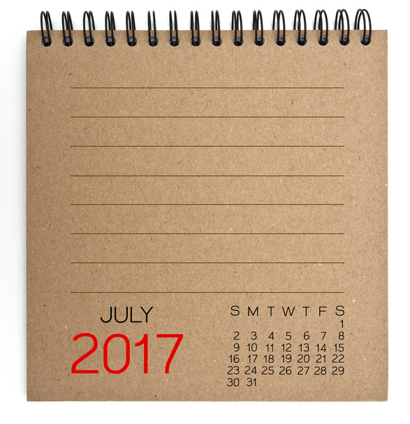 2017 Calendar on brown Texture Paper - Photo, Image