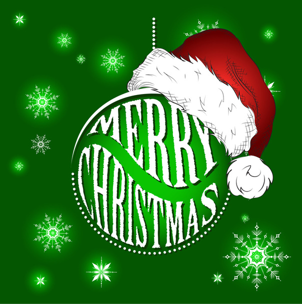 Joyeux Noël affiche rétro avec dessin à la main lettrage, boule de Noël et éléments de décoration. Il peut être utilisé comme carte de vœux, affiche ou impression. Illustration vectorielle
 - Vecteur, image