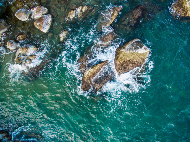 Sea rocks aerial view on Phangan island, Thailand - Fotó, kép