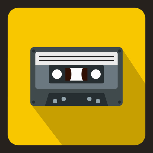 Cassette tape icon, flat style - Διάνυσμα, εικόνα