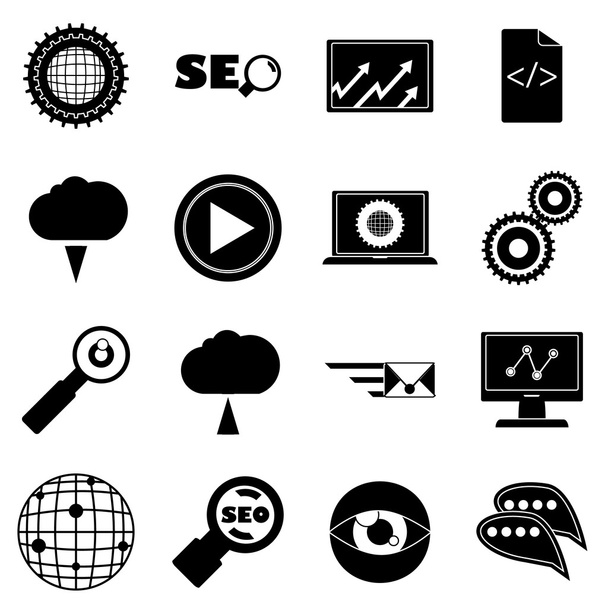 Conjunto de ícones de SEO, estilo simples
 - Vetor, Imagem