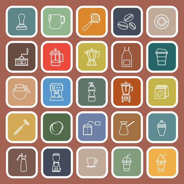 Barista line flat icon on brown background - Vector, Image