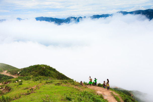 Beautiful landscape on the mountain above clouds. - Photo, Image