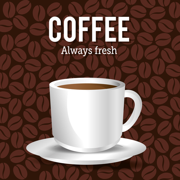 cup coffee with beans graphic - Vector, Image