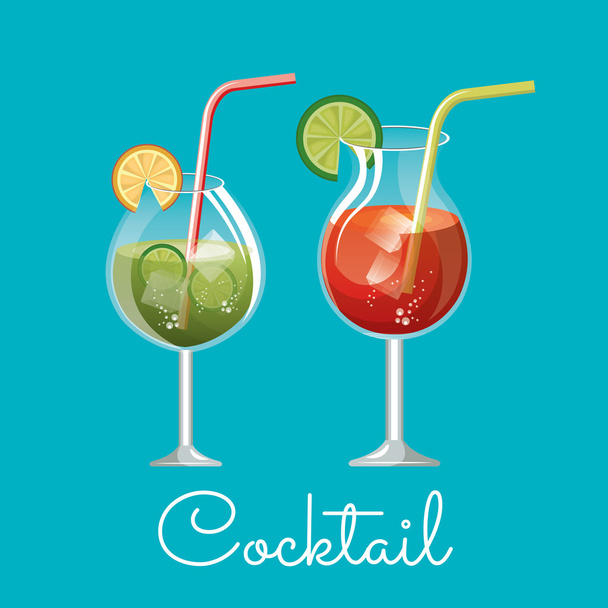 cocktail glass drink design - Vector, Image