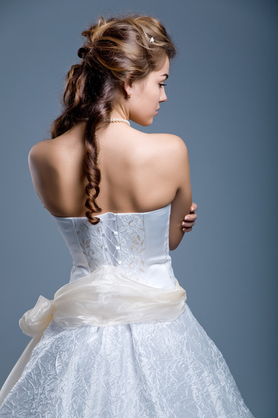 Wedding dress on fashion model - Foto, imagen