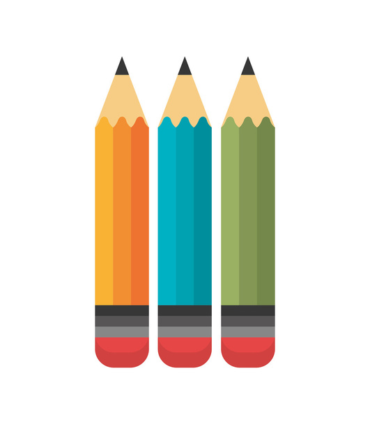 cartoon three pencil school design - Vecteur, image