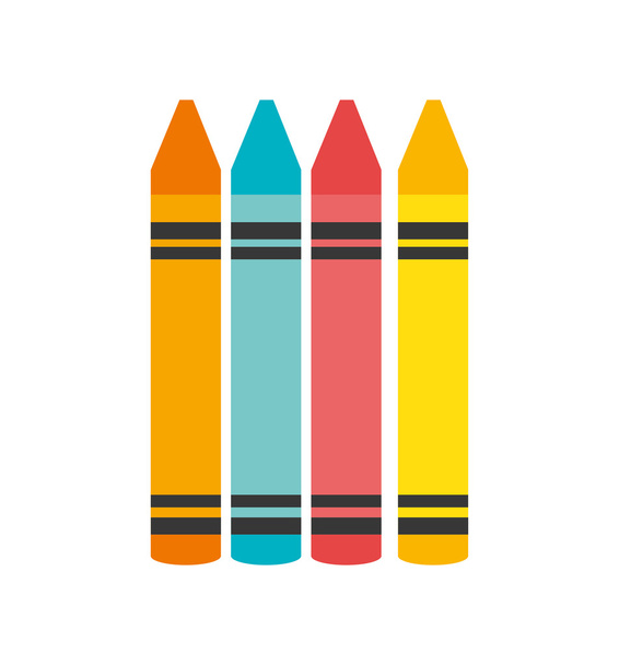 cartoon crayons colors graphic isolated - Vector, Image