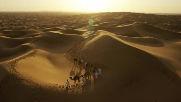 Kamelbesitzer im Wüstenkonvoi - Filmmaterial, Video