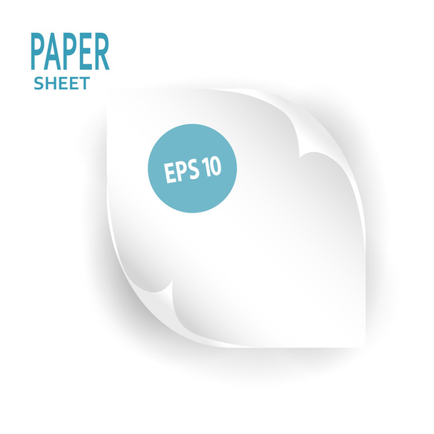 Vector white realistic paper sheet with shadow - Vector, Image