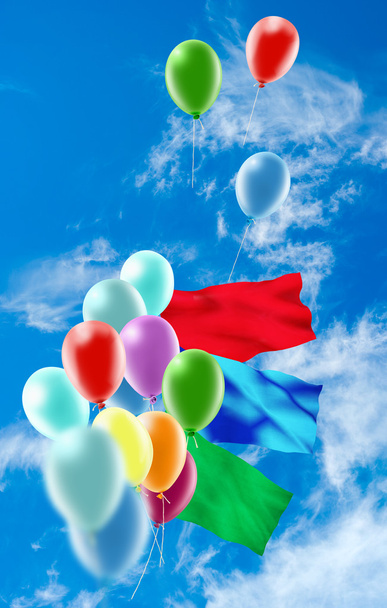 image of of balloons in the sky closeup - Fotoğraf, Görsel