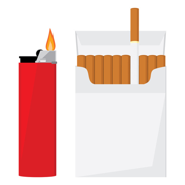 Cigarette pack and lighter - Foto, afbeelding