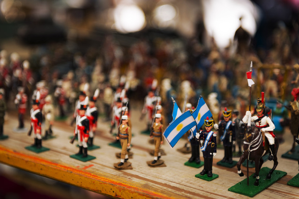 Toy soldiers in a street Market in the San Telmo neighborhood in Buenos Aires - Photo, Image