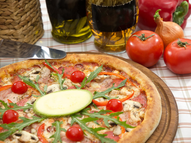 Italian pizza  with ingredients - Photo, Image