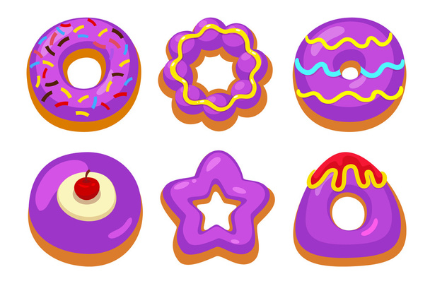 Conjunto de roxo donuts
. - Foto, Imagem