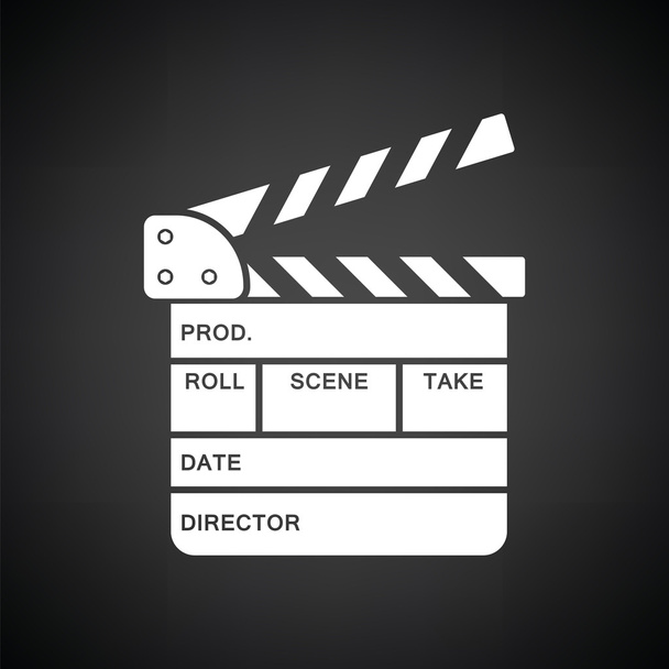 white clapperboard icon - Vector, Image