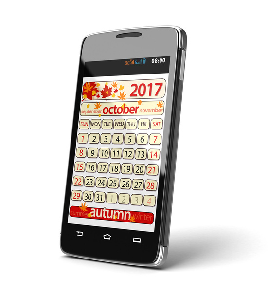 Smartphone Touchscreen com outubro 2017. Imagem com caminho de recorte
. - Foto, Imagem