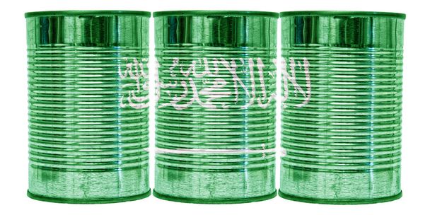 サウジアラビアの旗をブリキ缶 - 写真・画像