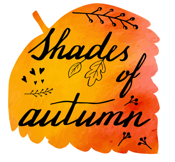 Autumn watercolor banner with hand lettering - Vektor, kép
