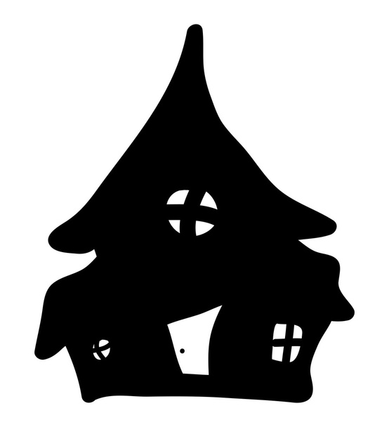 halloween creepy scary hounted house, vector symbol icon design. - Διάνυσμα, εικόνα