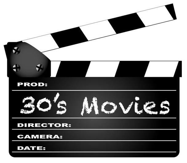30's Movies Clapperboard - Vector, Image