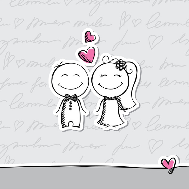Couple de mariage dessiné à la main
 - Vecteur, image