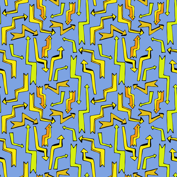 Set of hand drawn arrows. Colorful vector seamless pattern. - Vetor, Imagem