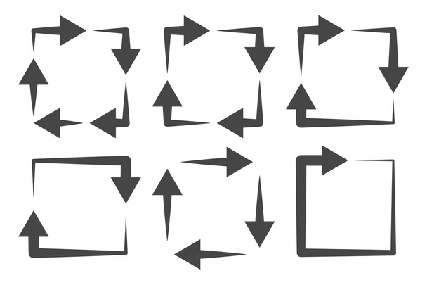 Ensemble d'icônes flèches carrées
 - Vecteur, image