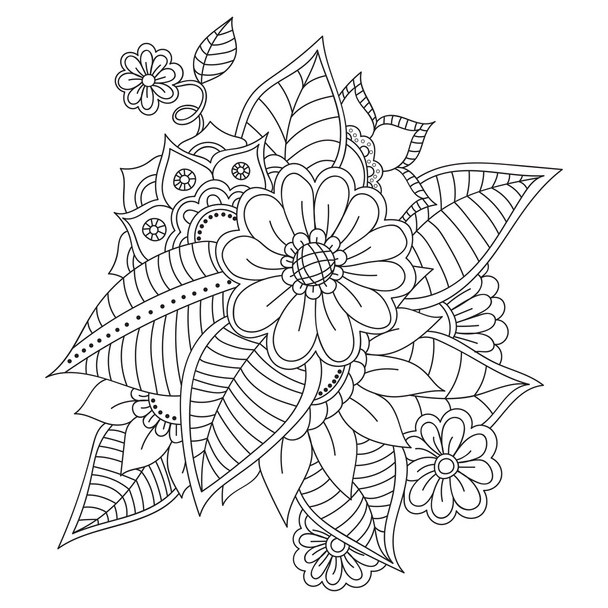 Zentangle abstract flowers. Doodle flower. Vector illustration - Vector, imagen