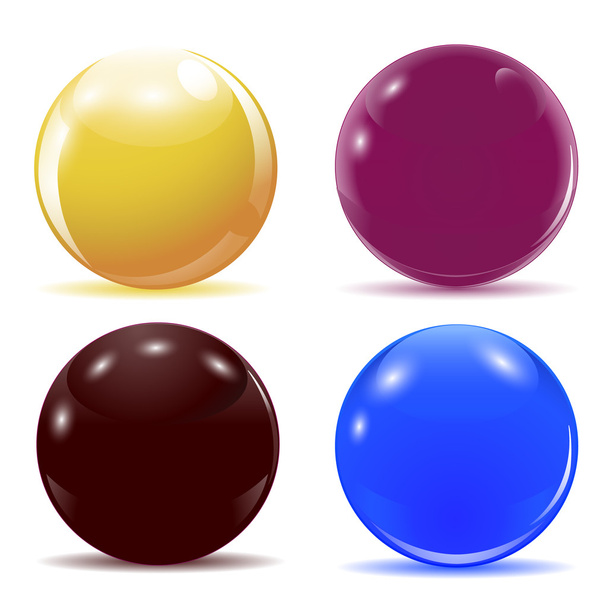 Set of multicolored glossy balls. illustration. - ベクター画像