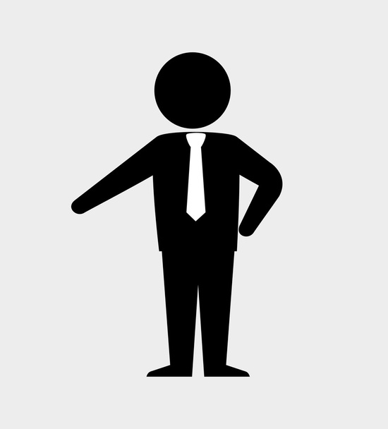 silhouette standing with tie isolated - Vector, Image