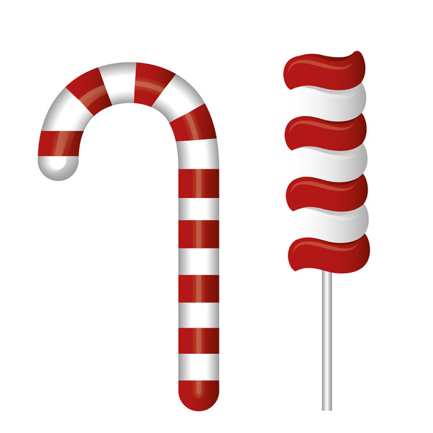Red and white stick christmas decoration Vector Image