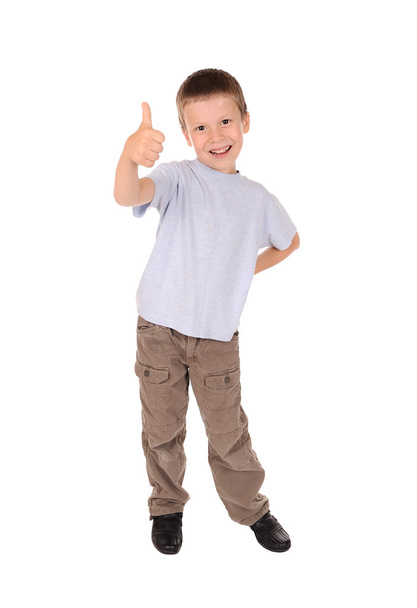 Boy shows gesture okay - Foto, Imagem