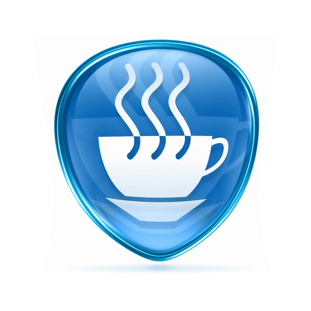 coffee cup icon blue, isolated on white background. - Foto, Imagen