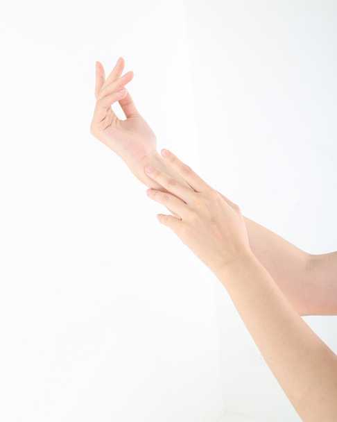 Mulher mão braço pulso dedo
 - Foto, Imagem