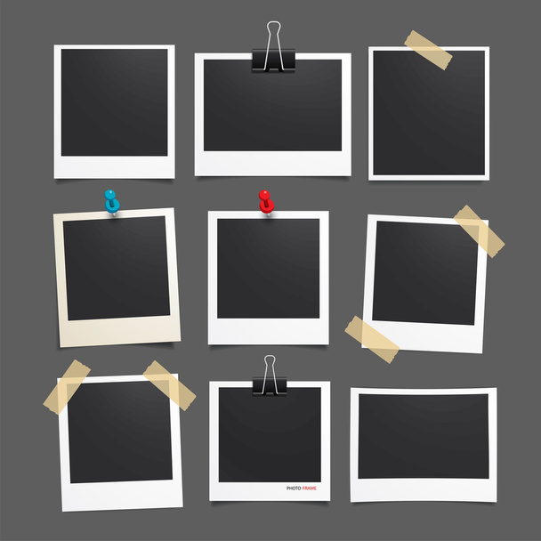Vector photo frame.Set of realistic paper photograph.Template ph - Vector, Image
