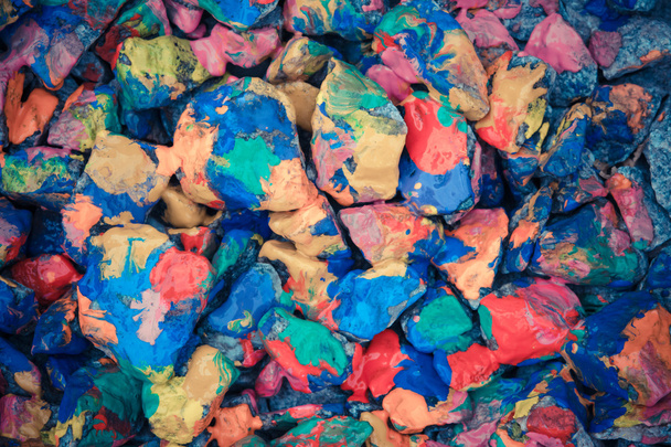 Pebbles pintado tinta colorida brilhante
 - Foto, Imagem