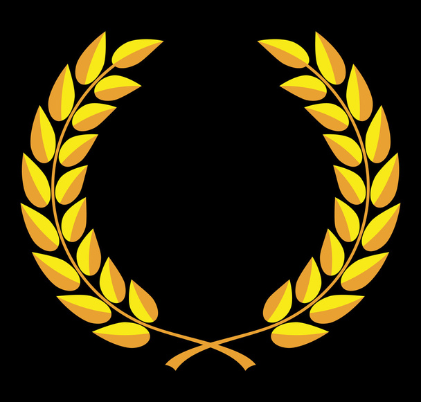  Laurel wreath vector in two shades of yellow - Vector, Image