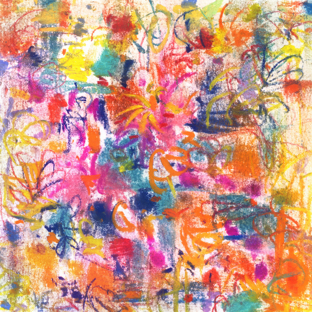 Pintura abstracta sobre papel en colores amarillo, rosa y rojo
 - Foto, Imagen