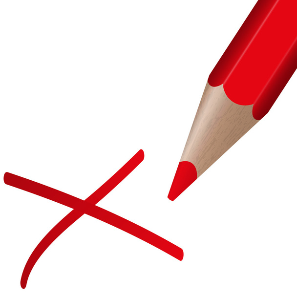 red pen with cross - Vector, Image