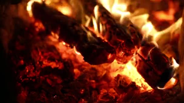 Hořící uhlí na grilu - Záběry, video